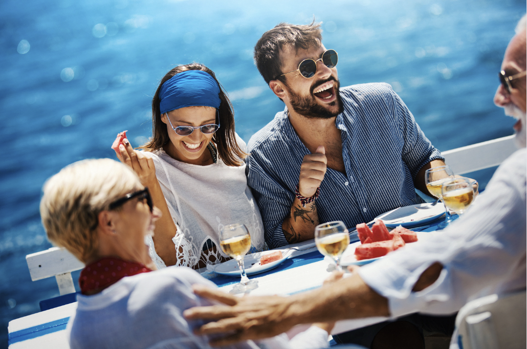 happy people on a cruise