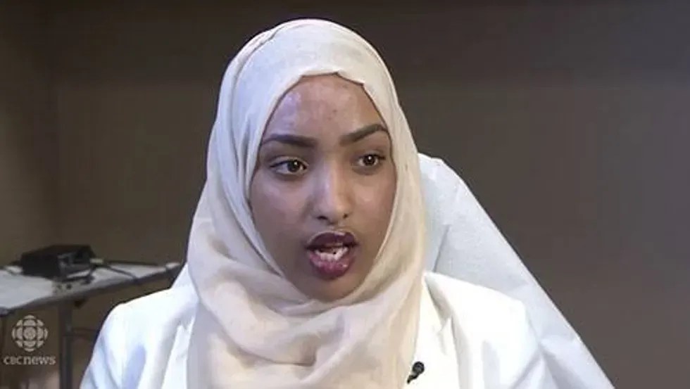 screenshot of woman wearing a hijab