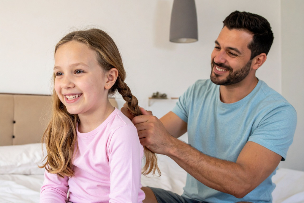 9 dads took a ‘cute’ hair braiding class. They left with stronger connections to their daughters.