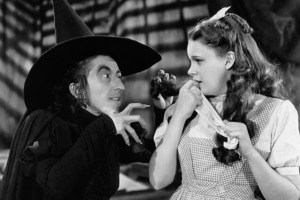 The Wicked Witch of the West and Dorothy in "The Wizard of Oz"