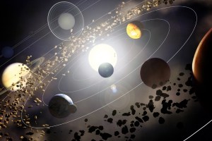 The Sun with planets orbiting around it