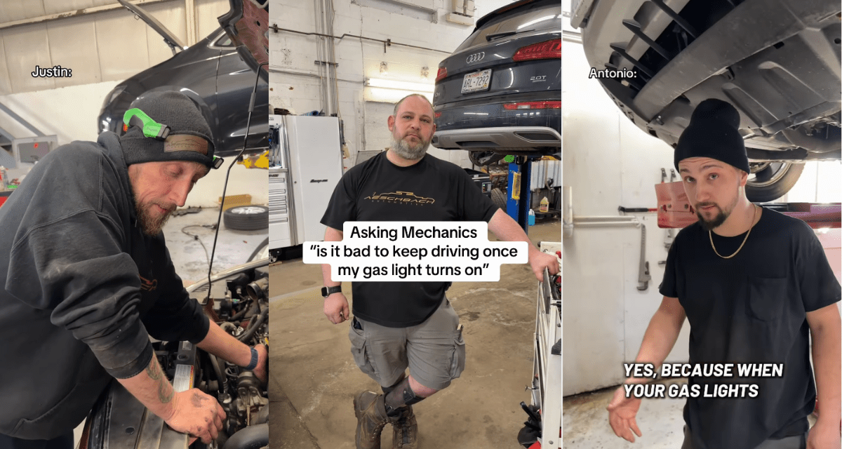 gas, gas light, driving on empty, mechanics, car mechanics