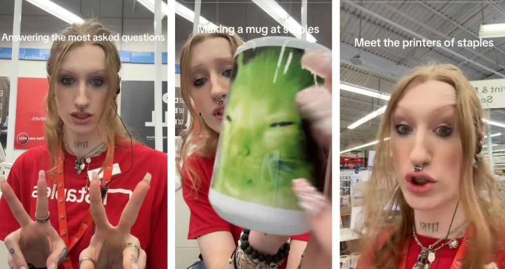 People are falling in love with Staples all over again thanks to one employee dubbed the ‘Staples Baddie’