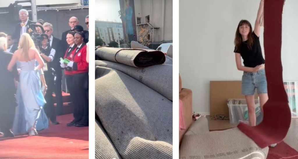 A woman found the Oscars red carpet in a dumpster and knew just what to do with it
