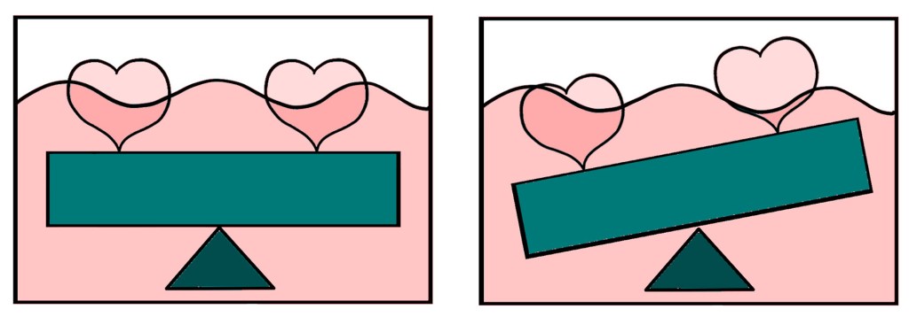 love, psychology, see-saw