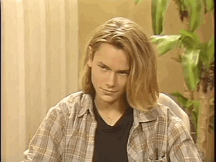 A young River Phoenix being interviewed
