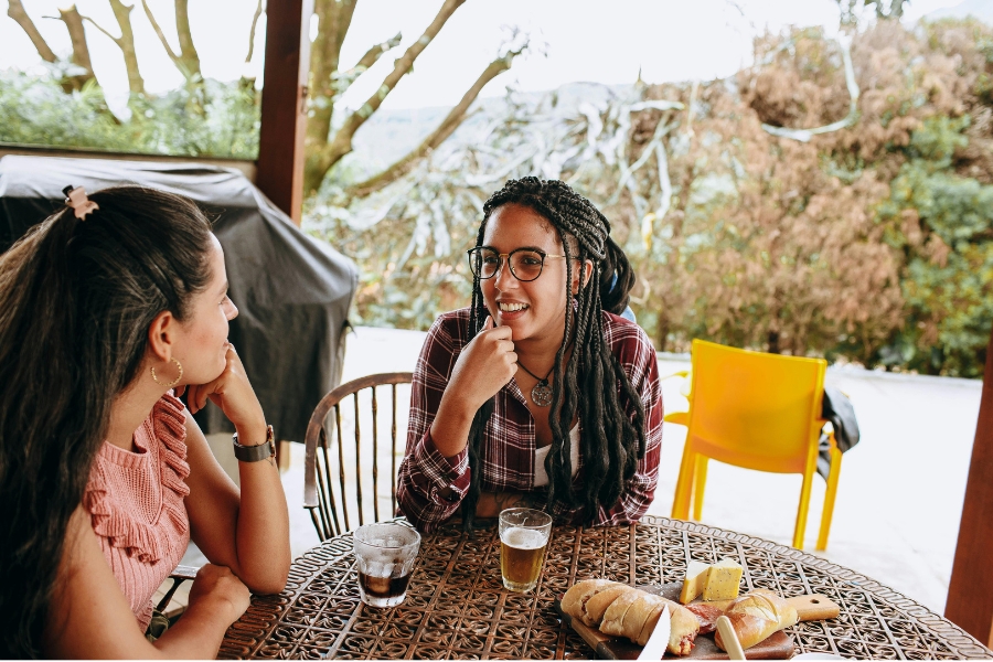 talking, chatting, active listening