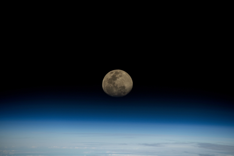 NASA photo of the moon taken from the International Space Station