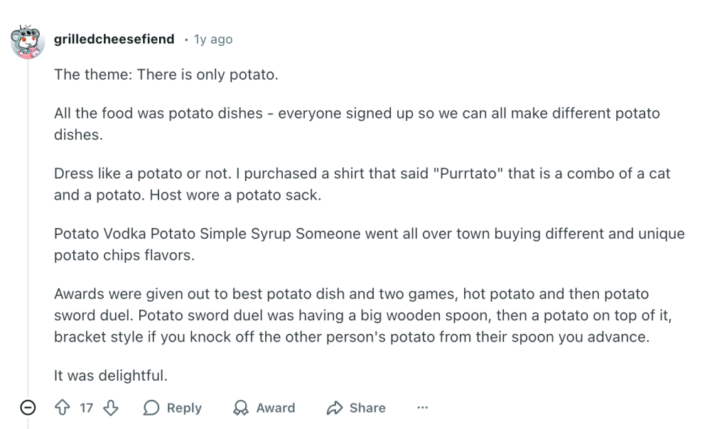 party, ideas, community, connection, simple