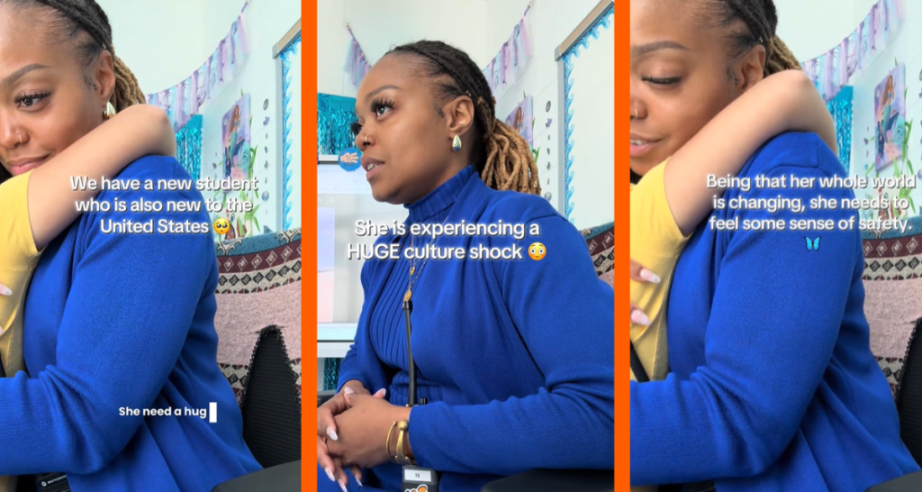 A school counselor comforted her crying student new to the United States. Her tender response is an emotional lesson in empathy.
