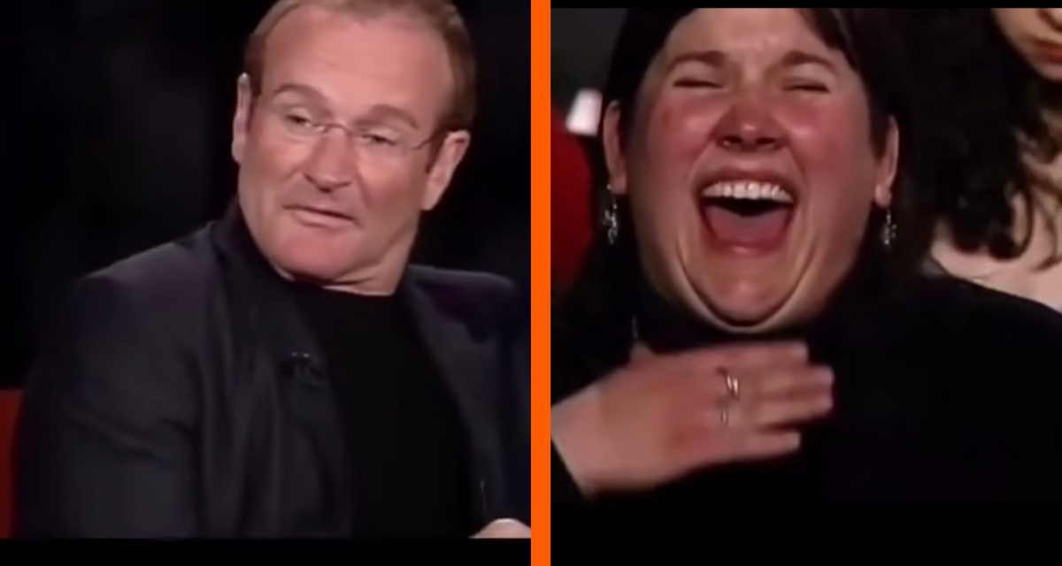 A woman’s outrageously infectious laugh once left Robin Williams mesmerized during his own interview
