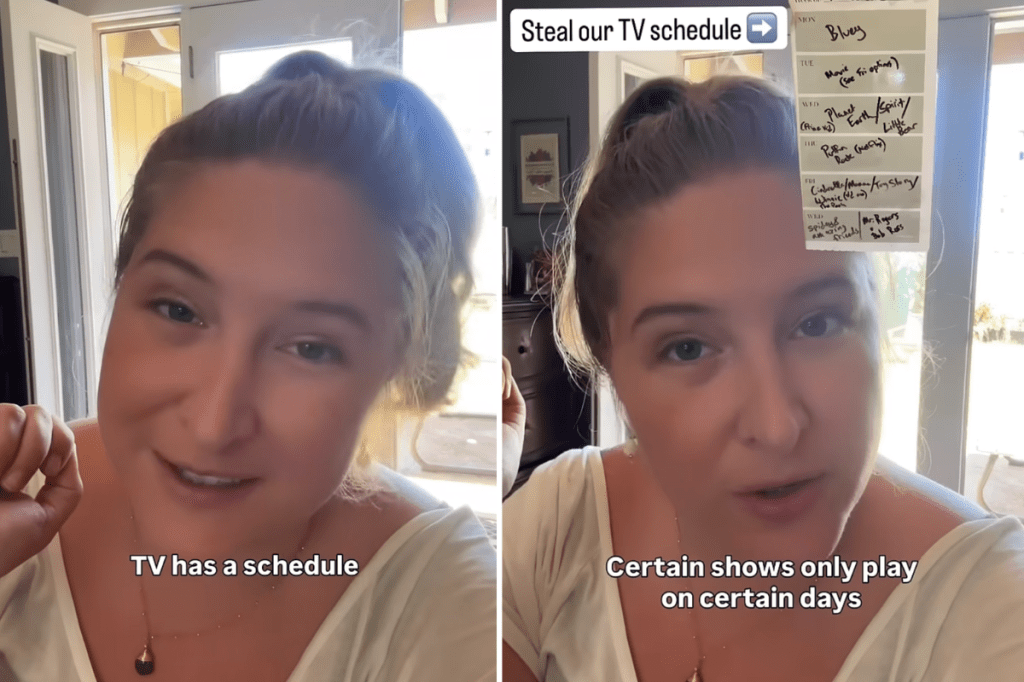 Fed-up mom creates ‘TV schedule’ to mimic ’90s television for her kids