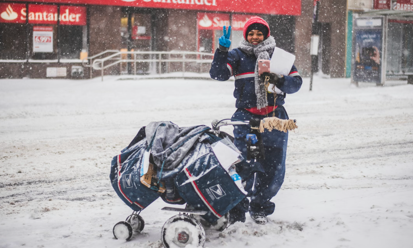 USPS, mail carrier, snowstorm, heroism, St. Louis