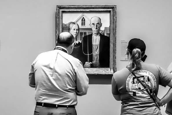 american gothic, grant wood, american art, art gallery, paintings