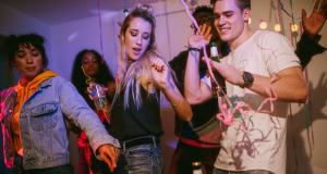 party, dancing, young adults, beer, music