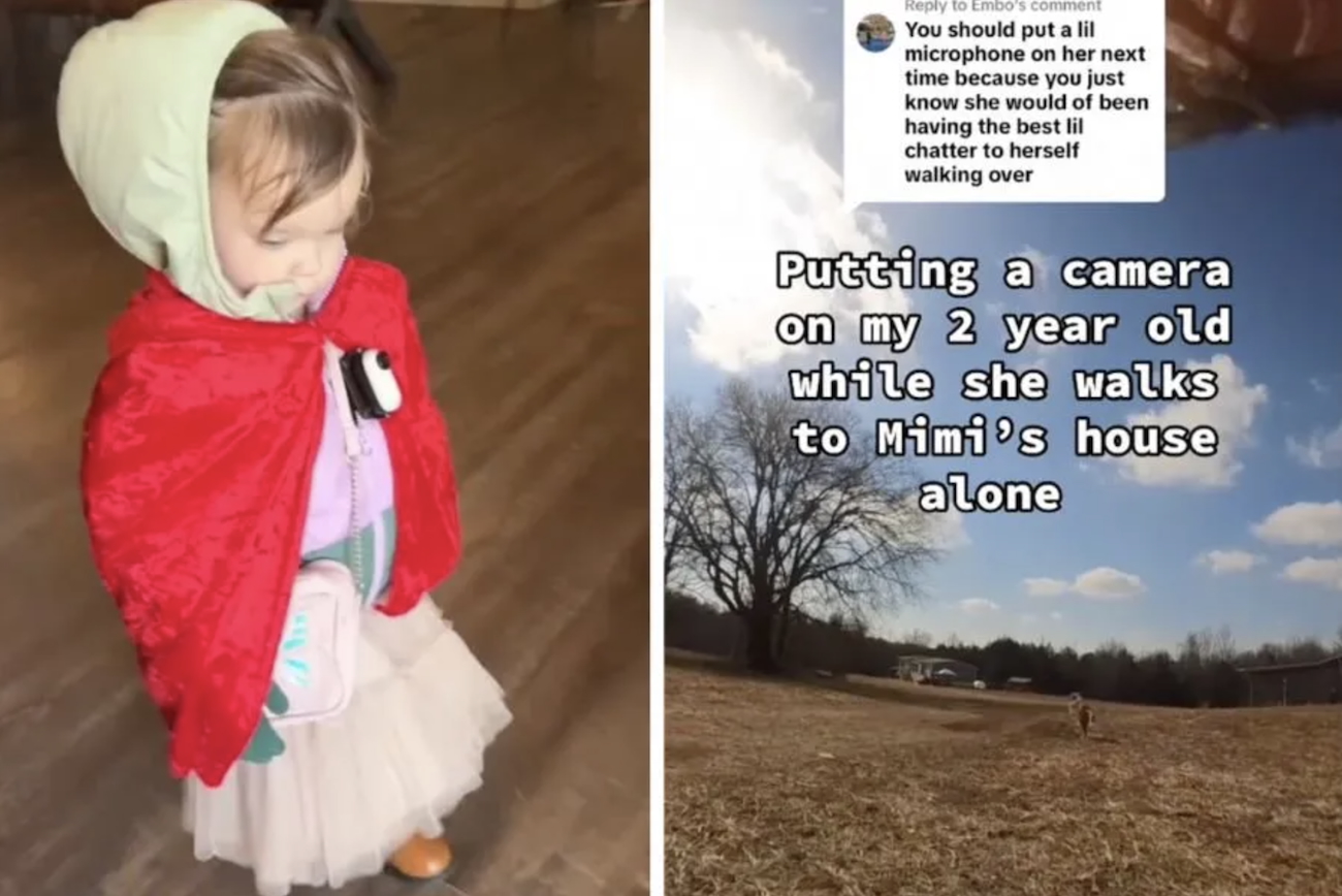 Mom puts a camera on her 2-year-old daughter as she takes a solo journey to ‘Mimi's house'