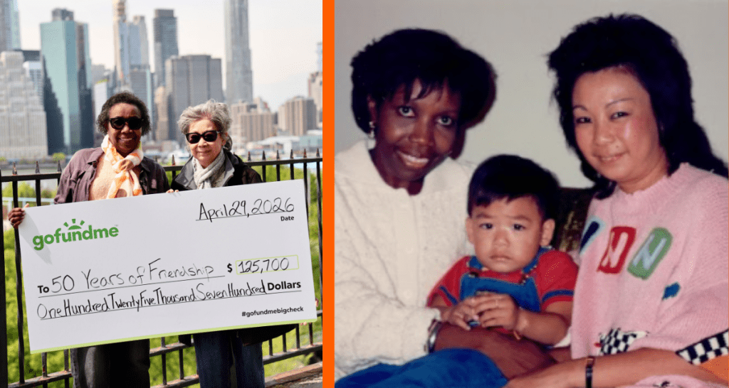 Strangers have donated more than $125,000 to best friends who shared their heartfelt breast cancer story