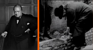 winston churchill, churchill, bricklaying, laying bricks, depression