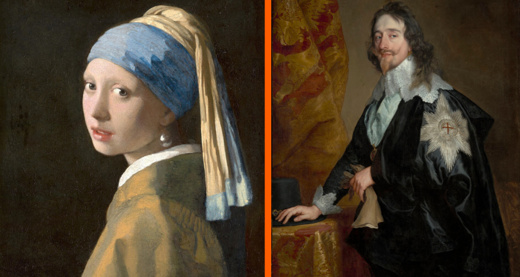 king charles I, vermeer, girl with pearl earring, pearl earring, renaissance