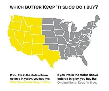butter borders, east coast, west coast, map of america, butter dishes