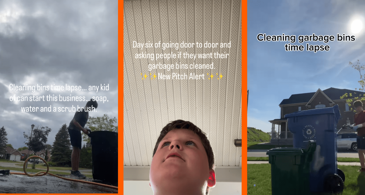 your bin cleaning, garbage bin cleaning, summer job, kid entrepreneur, ashton garbage can cleaner