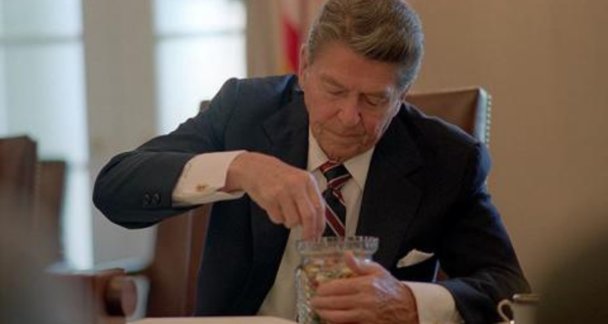 President Ronald Reagan was obsessed with Jelly Belly jelly beans. He ordered 720 bags a month.