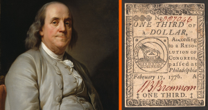 benjamin franklin, benjamin franklin printing, benjamin franklin money printing, paper money, benjamin franklin coutnerfeit