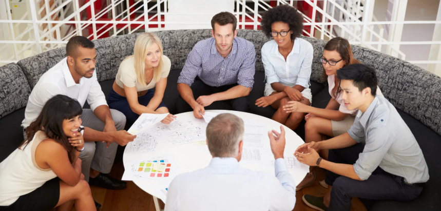 work discussion, table discussion, employees talking, corporation, brainstorming
