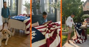 american flag, greyson moore, crochet, american 250, fourth of july