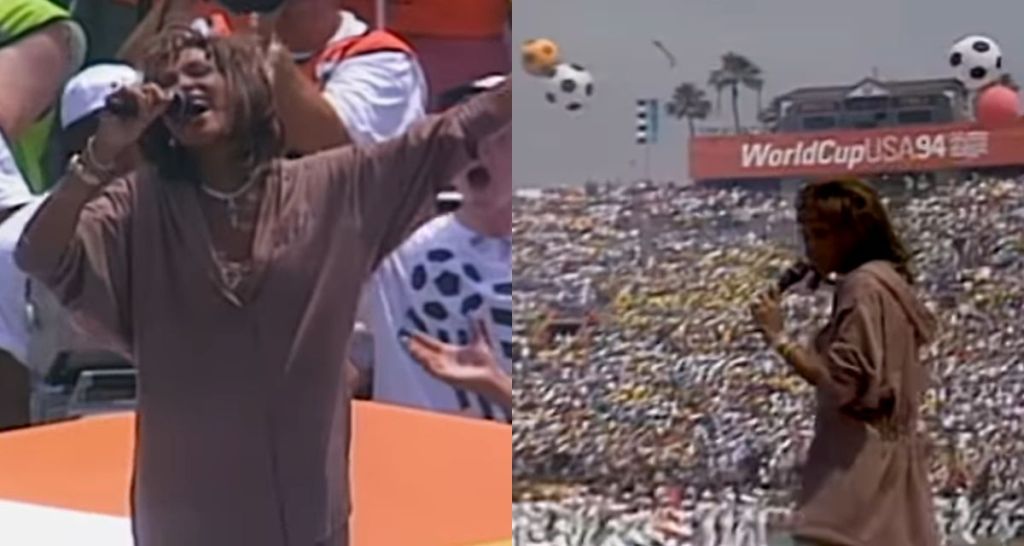 whitney houston, whitney houston world cup, world cup 1994, whitney houston performance, whitney houston 1994 world cup