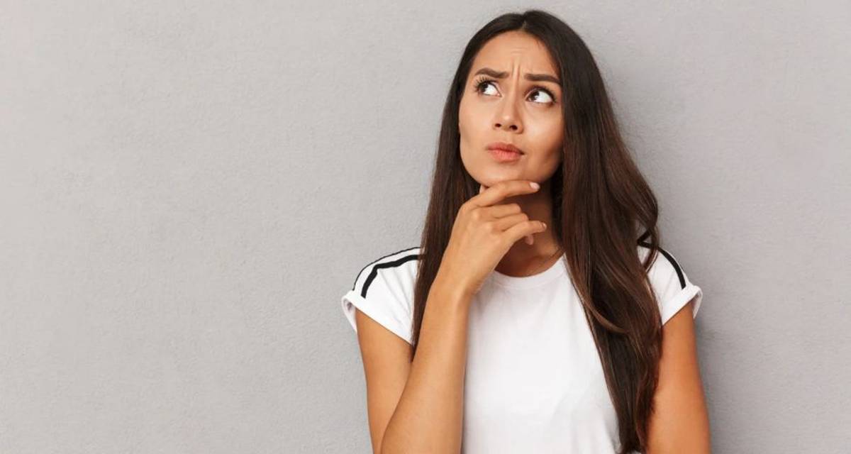 woman questioning, woman looking up, questions, career, profession