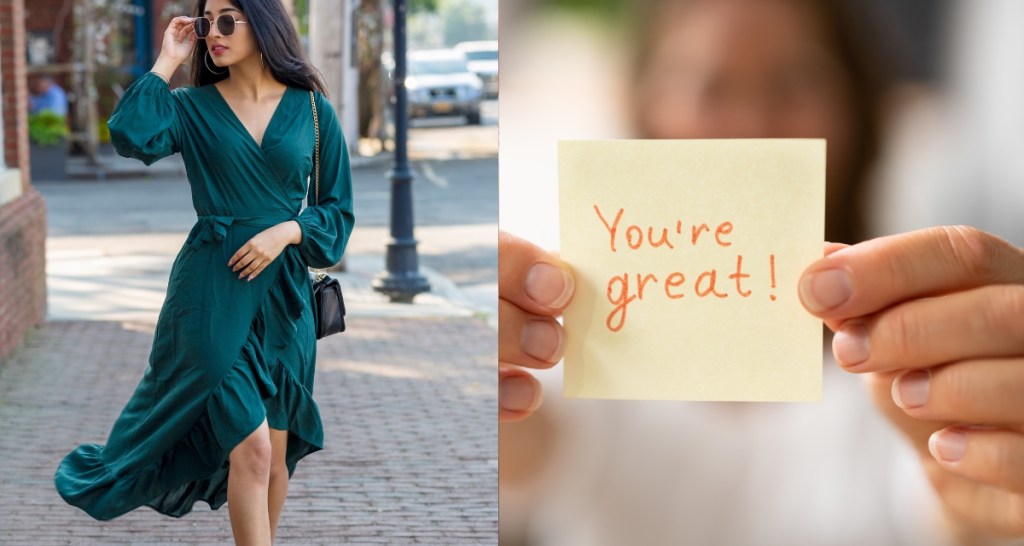 green dress, compliments, social psychology, anxiety