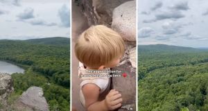 toddler, mountains, nature