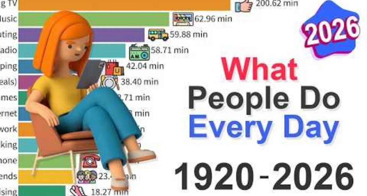 what people do every day, how people spend time, bar chart race