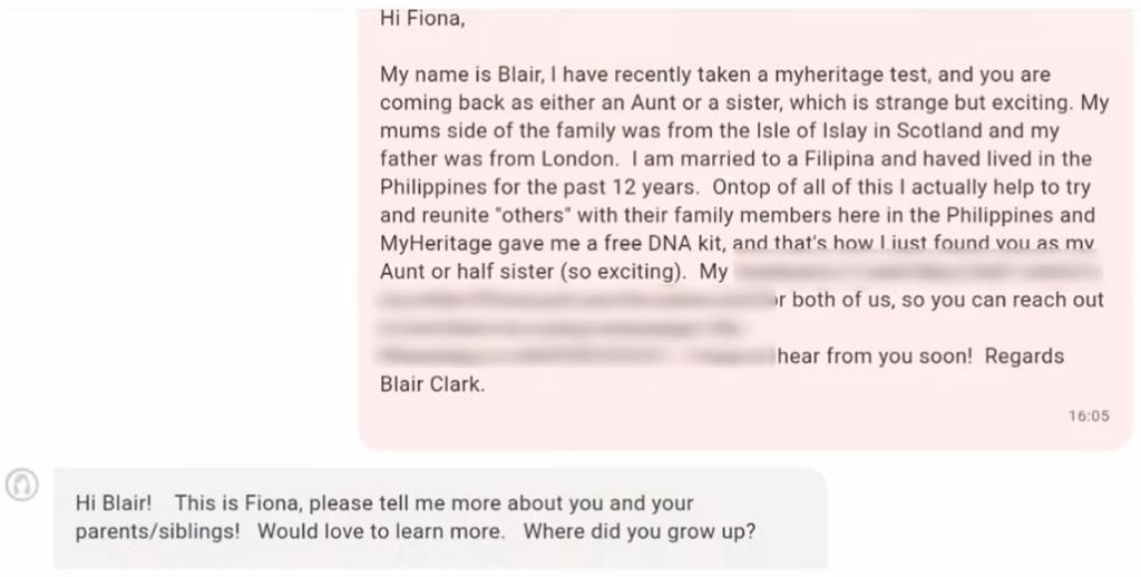 myheritage message, siblings, reunited siblings, dna test,family
