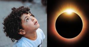 solar eclipse, child, spain exlipse, astronomy, awe