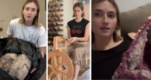 Macy Gillliam, handmade sweater, knitting
