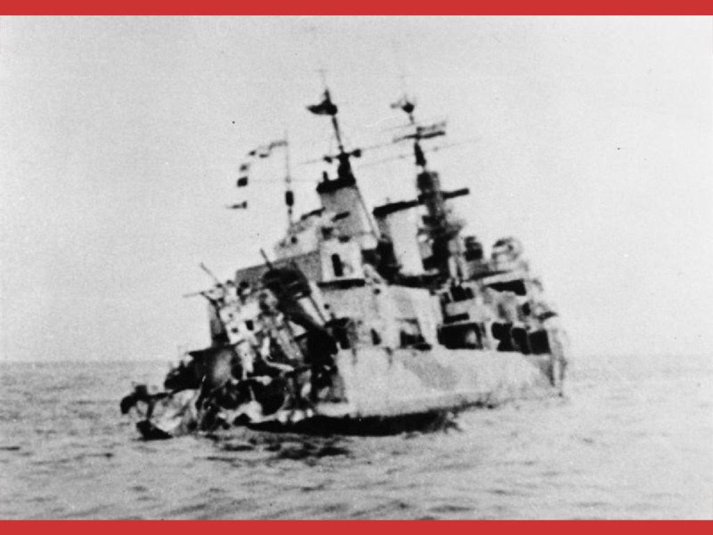 German Submarine, torpedo, convoy, severe damage