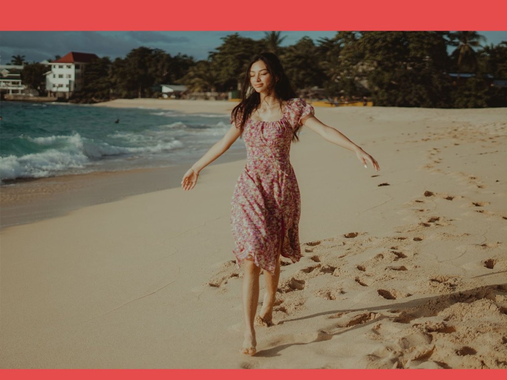 self esteem, walking, beach, body image