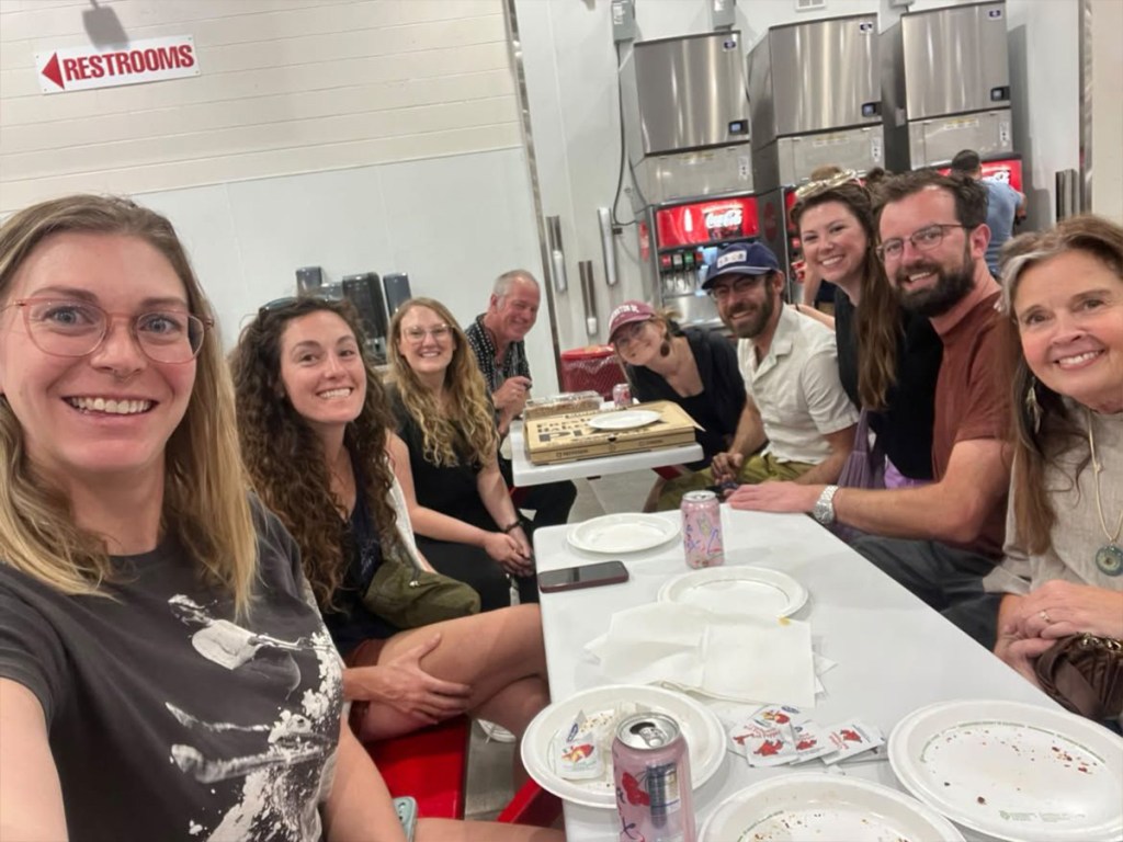 Costco food court, friends birthday surprise, pizza, hot dogs