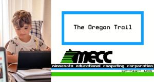 child, classroom, computer, The Oregon Trail video game, MECC