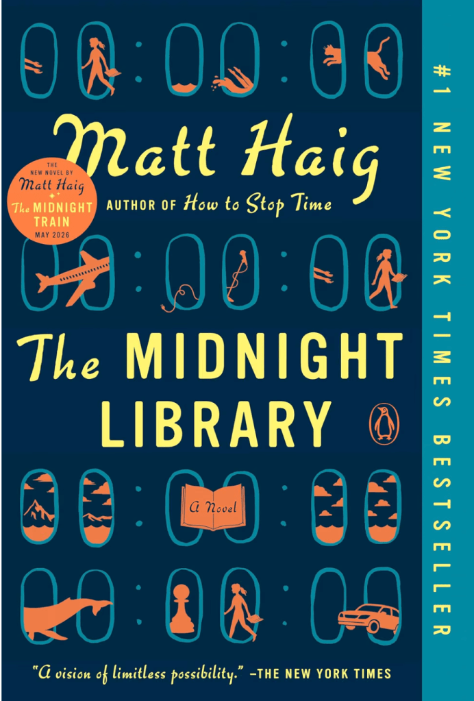 A picture of the front cover of the book The Midnight Library by Matt Haig.