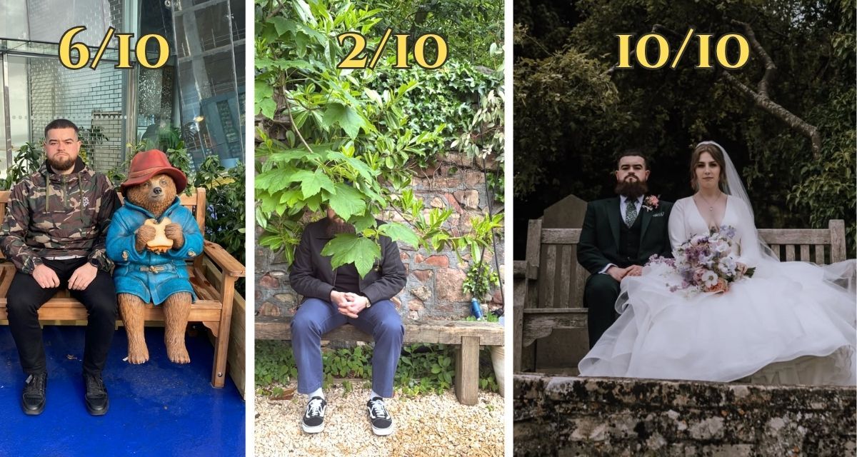 rate this bench, wedding, wholesome