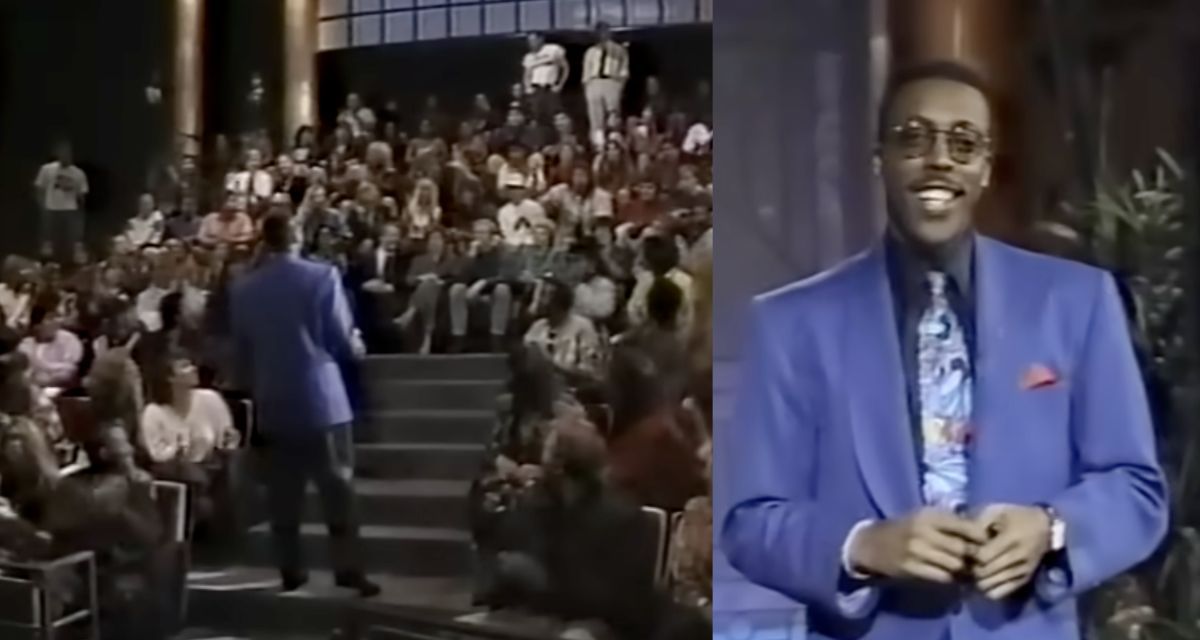 arsenio hall, man, audience, blue suit, glasses