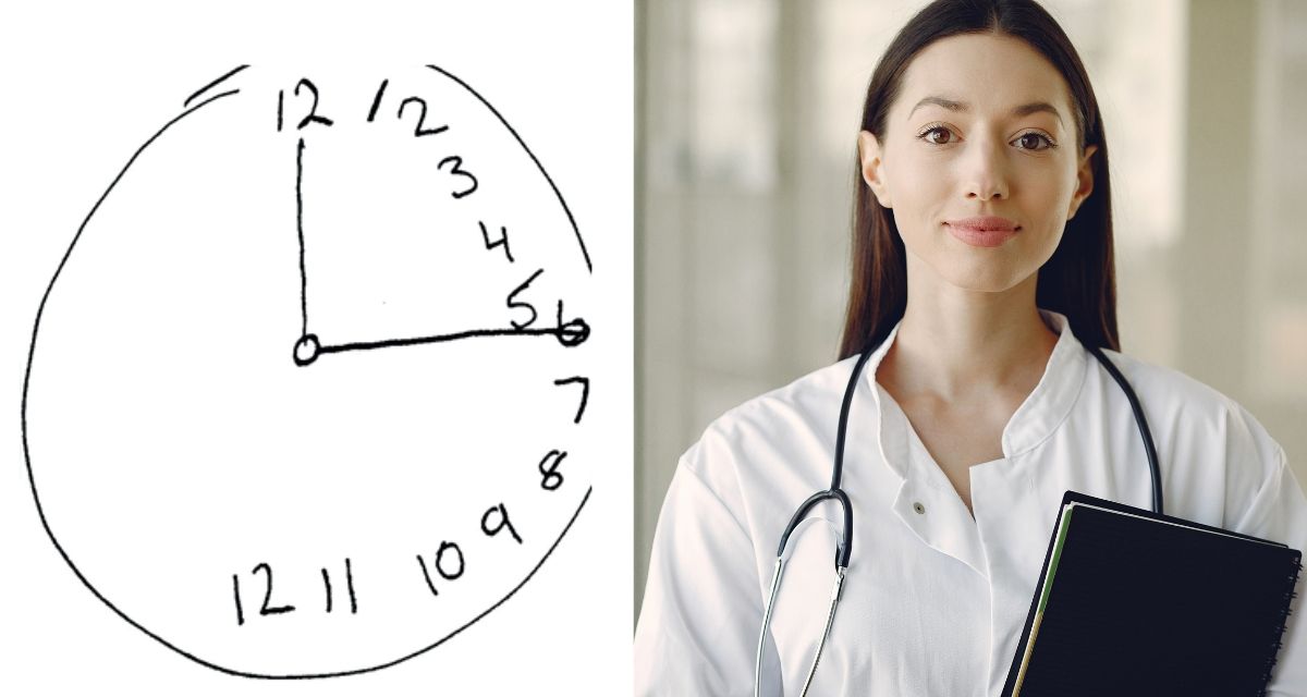 drawing, clock, test, doctor, exam