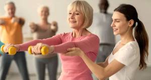 exercise, strength training, personal trainer, senior citizen, weights