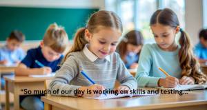 elementary school, students, writing, teaching, education