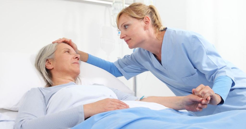 hospice care, woman, death, nurse, medical care, last words