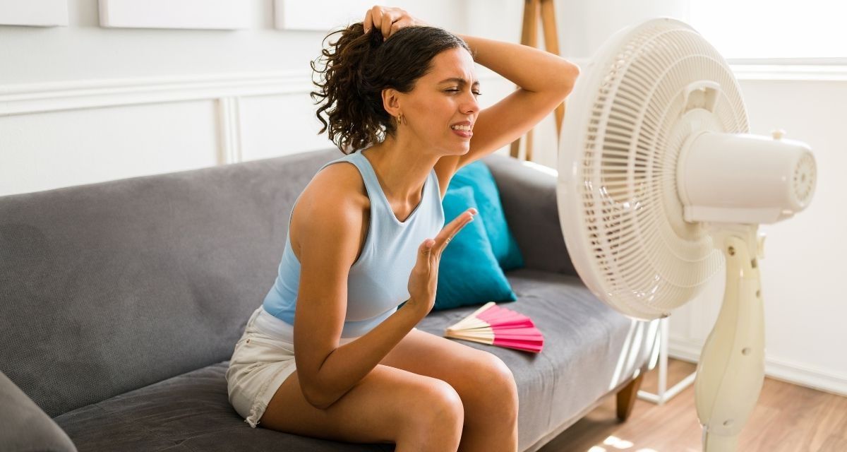 overheated, summer, hot, fan