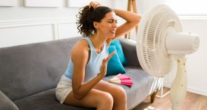 overheated, summer, hot, fan